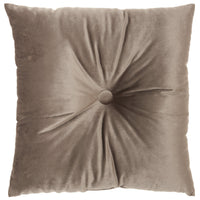 Light Brown Center Beaded Tuft Throw Pillow