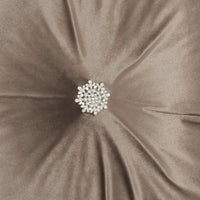 Light Brown Center Beaded Tuft Throw Pillow