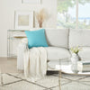 Light Blue Velour Throw Pillow