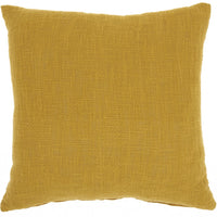 Mustard Solid Woven Throw Pillow