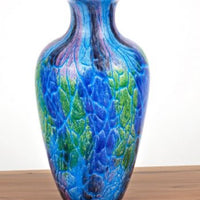 Contemporary Multi Color Mouth Blown Art Glass Vase