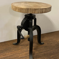 Industrial Adjustable Rustic Crank Stool