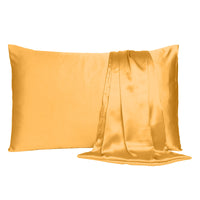 Apricot Dreamy Set of 2 Silky Satin King Pillowcases