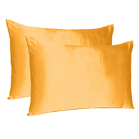 Apricot Dreamy Set of 2 Silky Satin Standard Pillowcases