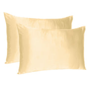 Pale Peach Dreamy Set of 2 Silky Satin Standard Pillowcases