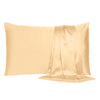 Pale Peach Dreamy Set of 2 Silky Satin Standard Pillowcases