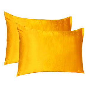 Goldenrod Dreamy Set of 2 Silky Satin Standard Pillowcases