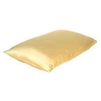 Gold Dreamy Set of 2 Silky Satin Queen Pillowcases