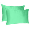 Green Dreamy Set of 2 Silky Satin Queen Pillowcases