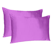 Purple Dreamy Set of 2 Silky Satin Queen Pillowcases