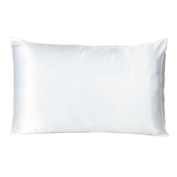 White Dreamy Set of 2 Silky Satin Queen Pillowcases