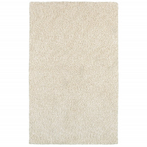 3’ x 5’ Modern Shag Ivory Indoor Area Rug