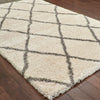 4’ x 6’ Ivory and Gray Geometric Lattice Area Rug