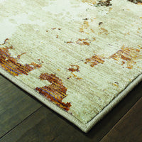 2’ x 3’ Abstract Weathered Beige and Gray Indoor Scatter Rug