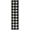 2’ x 8’ Monochromatic Gingham Pattern Indoor Runner Rug