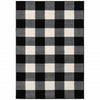 4’ x 6’ Monochromatic Gingham Pattern Indoor Area Rug