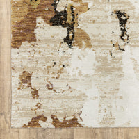 5’ x 7’ Abstract Weathered Beige and Gray Indoor Area Rug