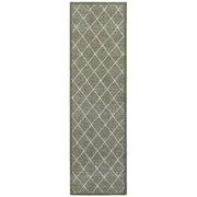 2’ x 8’ Gray and Ivory Diamond Indoor Runner Rug