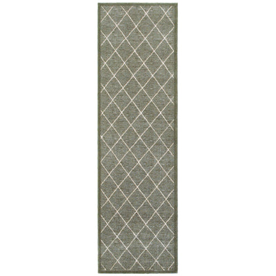 2’ x 8’ Gray and Ivory Diamond Indoor Runner Rug