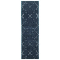 2’ x 8’ Blue and Ivory Trellis Indoor Runner Rug