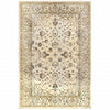 10’ x 13’ Ivory and Gold Distressed Indoor Area Rug