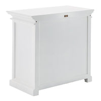 Modern Farm White Glass Door Accent Cabinet