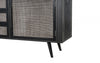 79" Modern Rustic Black and Rattan Buffet Server