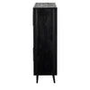 Modern Rustic Black Rattan Double Decker Accent Cabinet