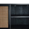 Modern Rustic Natural Rattan Double Decker Accent Cabinet