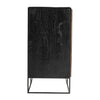 Modern Rustic Black and Natural Four Door Cabinet