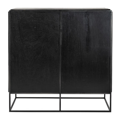 Modern Rustic Black and Natural Accent Cabinet