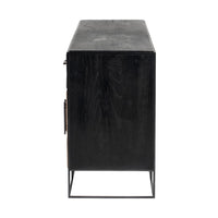 71" Modern Rustic Black and Natural Buffet Server