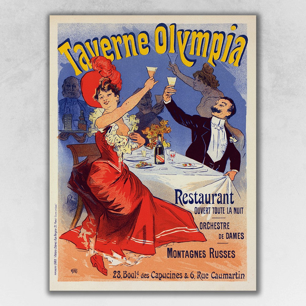 28" x 20" Taverne Olympia French Restaraunt Wall Art Print