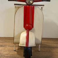 Rustic Red and Vanilla Scooter Cabinet