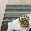 5' x 8' Black Ivory Machine Woven Geometric Indoor Area Rug