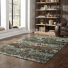 6' x 9' Distressed Grey Blue Machine Woven Indoor Area Rug