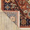 3' x 5' Red Blue Machine Woven Oriental Indoor Area Rug