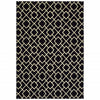 7' x 10' Black Ivory Machine Woven Geometric Diamonds Indoor Area Rug