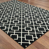 7' x 10' Black Ivory Machine Woven Geometric Diamonds Indoor Area Rug