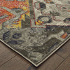3' x 6' Distressed Grey Machine Woven Tribal Abstract Indoor Area Rug