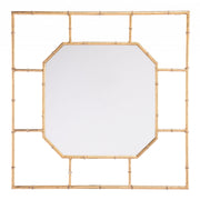 26" Gold Octagonal in a Square Faux Bamboo Wall Mounted Accent Mirror