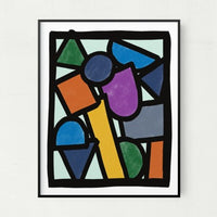 8" x 10" Contemporary Elementary Abstract Wall Art