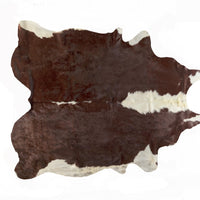 6' X 7' Brown and White Natural Cowhide Area Rug