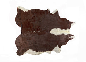 6' X 7' Brown and White Natural Cowhide Area Rug