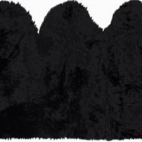 3' x 5' Black Natural Sheepskin Area Rug