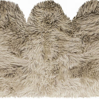 3' x 5' Taupe Natural Sheepskin Area Rug