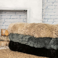 2' x 5' Gray Natural Rectangular Sheepskin Area Rug