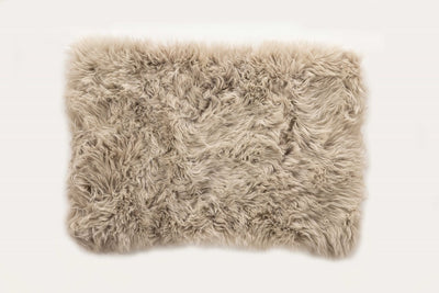 2' x 5' Taupe Natural Rectangular Sheepskin Area Rug