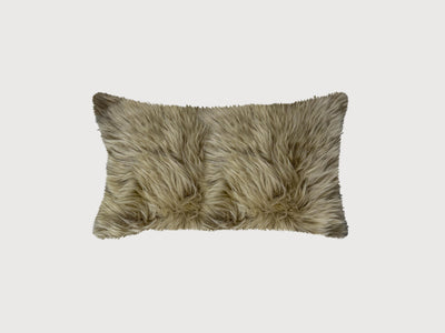 Taupe Natural Sheepskin Lumbar Pillow