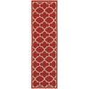 2’x8’ Red and Ivory Trellis Indoor Outdoor Runner Rug